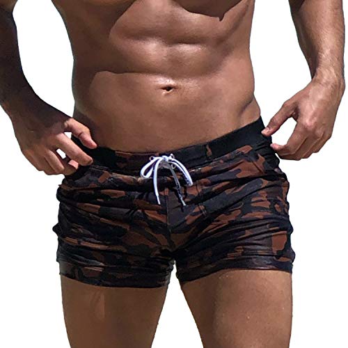 Taddlee Men Swimwear Swimsuits Swim Boxer Bikini Surfing Board Trunk Camo Shorts(Xl,Brown) #TOP9