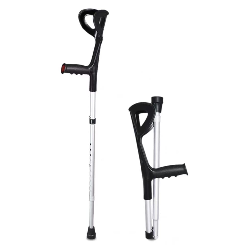 Plegable De Caminar Muleta, Muletas De Antebrazo Muletas De Antebrazo Adulto Bastones, Bastón para Jóvenes Muletas Ortopédicas, Antideslizante (Color : Silver, Size : One-Footed)