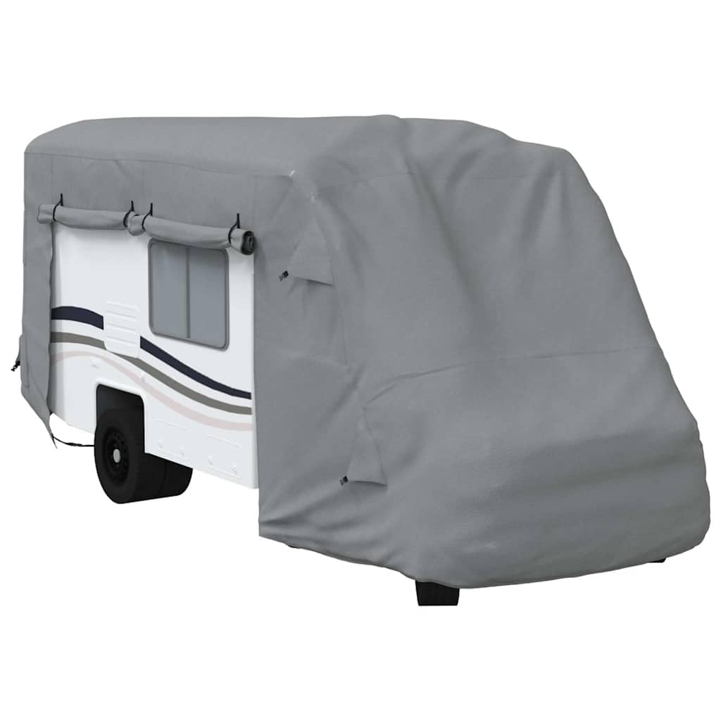 Funda protectora para autocaravana 570 x 235 x 275 cm para caravana, lona transpirable con cremallera, resistente a la intemperie, para todo el año, con bolsa de almacenamiento, color gris