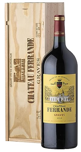 Coffret Cadeau Caisse Bois - MAGNUM Château Ferrande - AOP Graves - Vin Rouge - 1,5 L