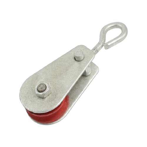 Aexit 0.5T 500Kg Red Silver Tone Metal Logging Rigging Swivel Pulley (ca20f6ec0ad3336a74a8c973fa6e8ab8)