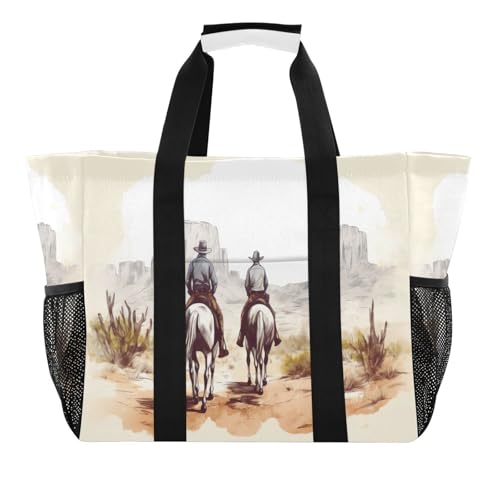 Western Cowboys Large Beach Bag Waterproof Beach Tote Bags for Women Travel Gym Pool