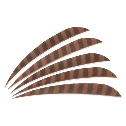PATIKIL Shield Cut Vanes, 20 Pack 5 Inch Arrow Fletch Turkey Feather Fletch Right Wing Fletching for DIY Target Shooting, Brown