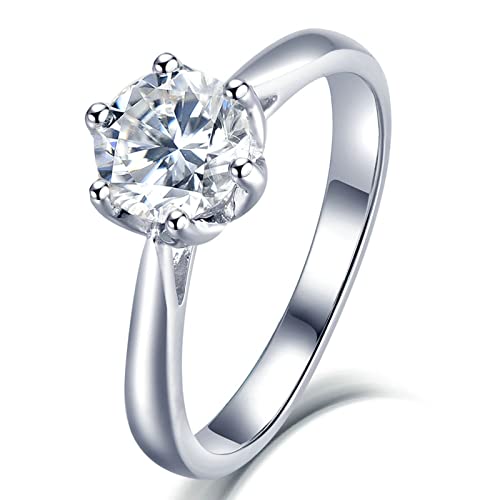 Bague solitaire en argent véritable pour un mariage élégant et brillant