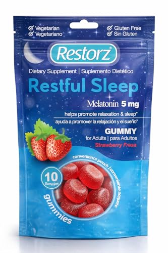 Restorz Restful Sleep Melatonin Gummies 5mg, 5mg Melatonin Gummy Supplement