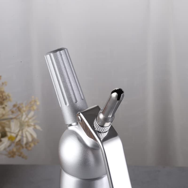 Dispenser per panna montata, grande capacità, in acciaio inox, per dessert, bevande e cottura, facile da pulire, strumento professionale per montare (ugello in acciaio inox)