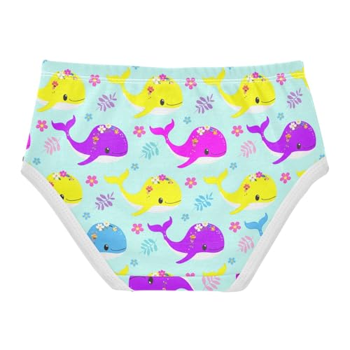 Cute Whale Flowers Floral Blue Toddler Girls's Underwear 2T 23018872