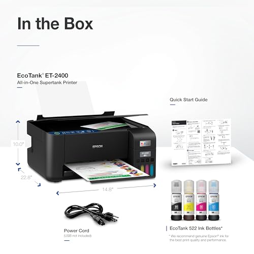 Epson EcoTank ET-2400 Wireless Color All-in-One Cartridge-Free Supertank Printer with Scan and Copy – Easy, Everyday Home Printing, Black - Image 7