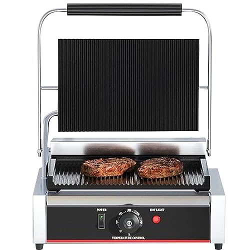 Panini Grill 2200W Commercial Cast Iron Plates, 122°F-392°F