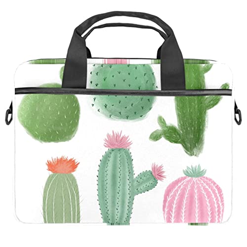 Sacoche ordinateur 13 pouces antichoc violette à motif cactus mignon
