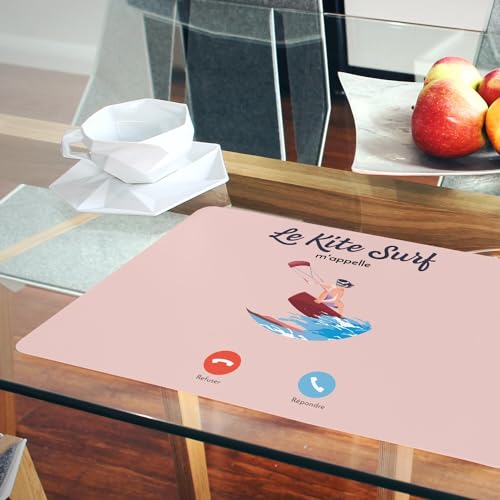 Napperons de table rose kite surf pour repas de retour de plage - 6