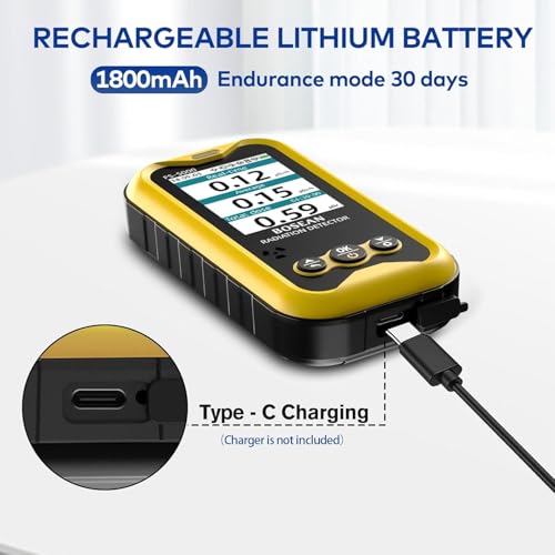 Image of MOESAPU Geiger Counter Nuclear Radiation Detector, Rechargeable Handheld Radioactive Dosimeter with 2.4 inch TFT Display GM Tube Detects X Ray Beta Gamma Portable Radiation Testing Device, FS5000 (Amber)