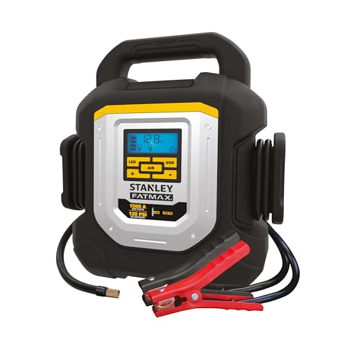 STANLEY J15CF 1500 Peak Amp Jump Starter, 120 PSI Compressor, Light, AC, and USB Power