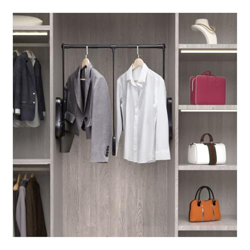 Barra de armario ajustable extraíble – Percha de ropa elevable que ahorra espacio para organización personalizada de gabinetes
