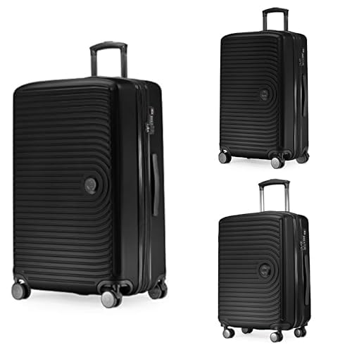 Hauptstadtkoffer Mitte set de 3 valises de voyage haut de gamme en coque rigide noire et durable