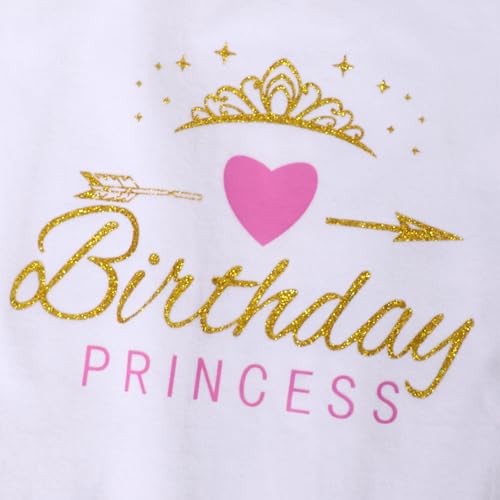 Image of LYSMuch Girls Birthday Outfit Birthday Girls Shirt Princess Tutu Tulle Skirt