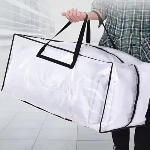 Extra Large Heavy Duty Moving Bags - Waterproof Duffle with Backpack Straps, Ideal for College Dorms & Oversized Clothes, 3 Pack with Strong Handles & Zipper