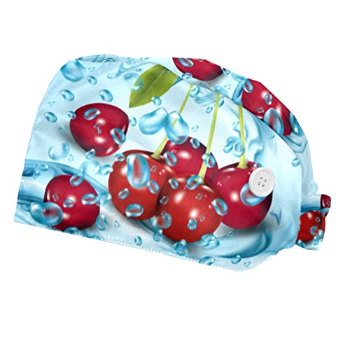 Casquettes de travail ajustables cerise pour cuisine et atelier JDEZ