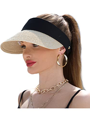 Chapeau de paille femme UPF 50+ capeline été pliable et protectrice