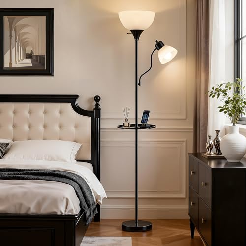Image of 72 inch Floor Lamp with Table, Adjustable Reading Lights,Torchiere Floor Lamps