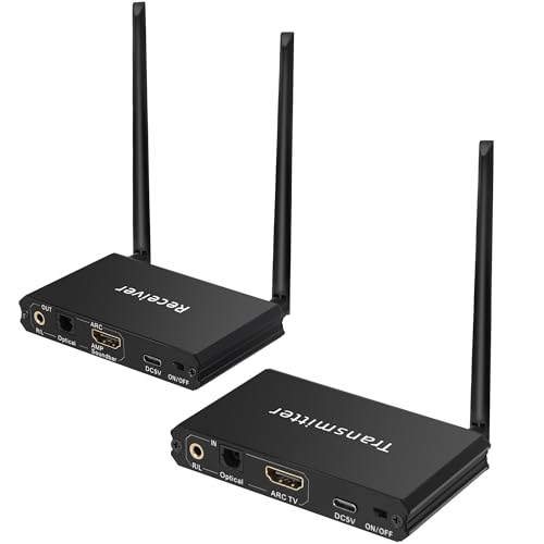 YEUGICEO 2.4GHz Wireless ARC Optical 3.5mm (RCA) Audio Transmitter Receiver