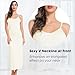 Subuteay Full Slip for Women Under Dresses Spaghetti Straps Long Slips Dress Beige Large