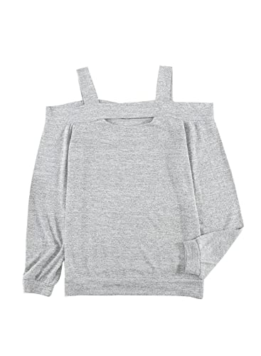 Image of Women Blouses and Tops Black White Colorblock Bell Sleeve Cold Shoulder Top Shirt