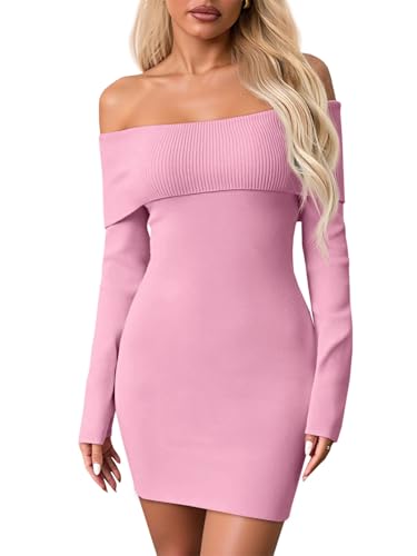 Wenrine Womens Off The Shoulder Sweater Dress...