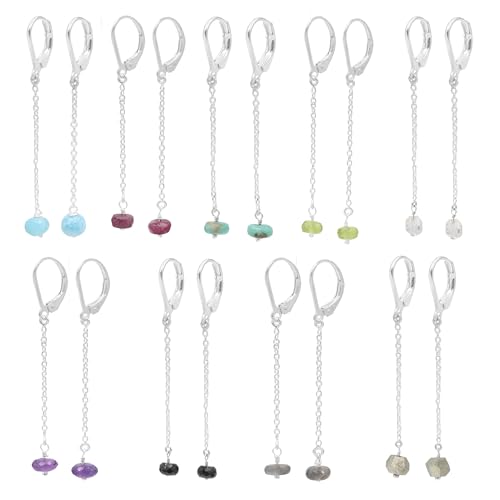Boucles d'oreilles larimar de luxe en argent sterling 925 et cristal