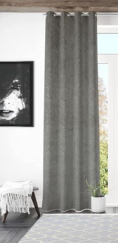 Image of Window Curtain 5 Feet Long for Living Room - Window Curtain Set of 1 Pcs Panel, Velvet Blackout & Stylish Parda for Home Decor & Office 4 Feet X 5 Feet (48 Inch X 60 Inch) - 1 Pcs Grey Colour