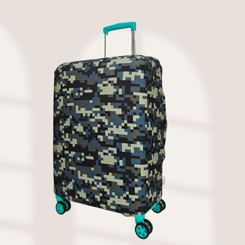 Image of Army Printed Luggage Cover for Traveling Bag & Suitcase - Stretchable & Scratchproof Trolley Protector with Velcro Lock & Lightweight Washable Material(Suitcase Not Included, Only Cover in Product)