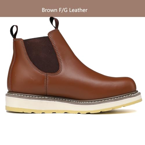 HANDPOINT Slip-on Soft Toe Work Boot for Men, SURETRACK Leather Slip Resistant Durable Breathable Work Boot 849854