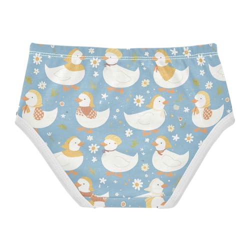 White Ducks Girls' Underwear Cotton Wearing Bonnets Girls Briefs Soft Toddler Underwear 2T2