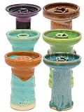 Funnel Hookah Bowl, Alpaca Hookah Jhon and tangiers Style, Made with Stoneware (not Clay or Ceramic). Holds Heat Better Assorted Colors (Random). One Bowl Only.