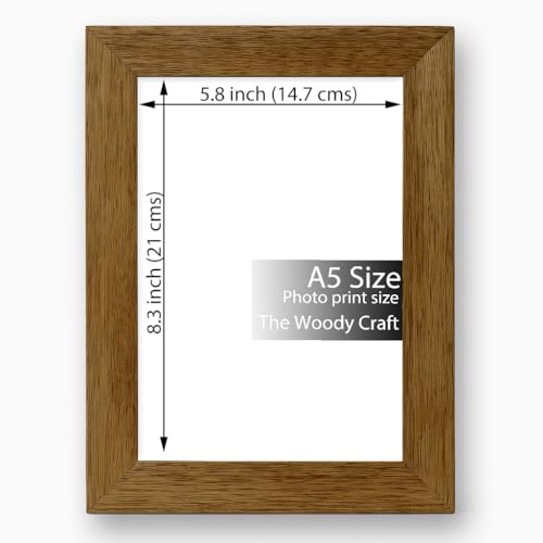 Image of A5 Photo Frame | Classic Brown Photo Frame For Wall | Wall Frames For Home Decoration | Beautiful Wooden Photo Frames | Aesthetic Photo Frames (5.8x8.3 inch, Brown)
