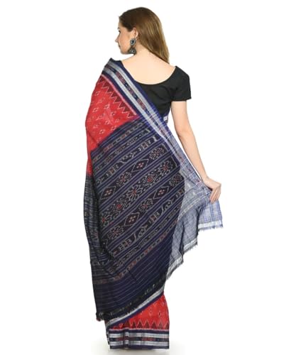 Image of Nuapatna Cotton Saree of Odisha Ikkat Orissa Traditional Handloom Sari | Bomkai | Pata | Nuapatana | sambalpuri saree | khandua patta sare | without Blouse S6