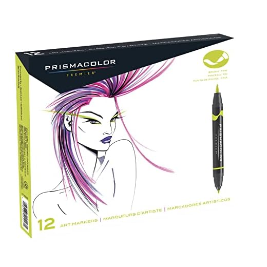 Prismacolor Premier Brush|Fine Primary/Secondary set Punta de pincel/fina Negro, Azul, Marrón, Verde, Naranja, Rosa, Rojo, Violeta, Amarillo 12pieza(s) - Marcador (Negro, Azul, Marrón, Verde, Naranja, Rosa, Rojo, Violeta, Amarillo, Punta de pincel/fina, Negro, 12 pieza(s))
