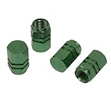 Amico Car Auto Hexagon Tyre Tire Valve Stems Caps Cover Green 4 Pcs