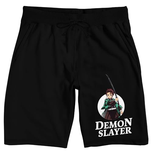 Demon Slayer Tanjiro Men's Black Sleep Pajama Shorts