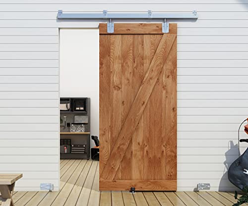 Jubest 6Ft Box Rail Exterior Barn Door Hardware Kit, Heavy Duty Sliding Barn Door Hardware, Wall Mount Barn Door Hardware For Exterior And Interior Barn Doors (Widest To 36" Wide Door) #TOP3