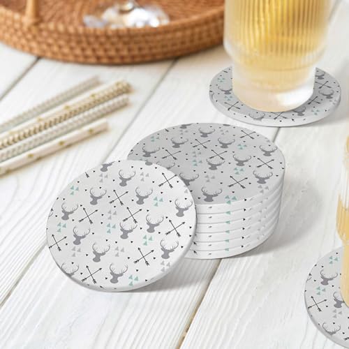 Dessous de verre cerf et triangles pour décoration de table de cuisine - 8