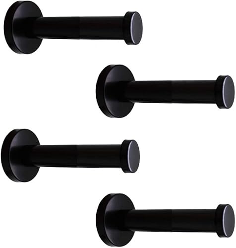 Ganchos clásicos negros de acero inoxidable resistentes para montaje en pared, ganchos para toallas de baño, perchero, ganchos para bolsos, paquete