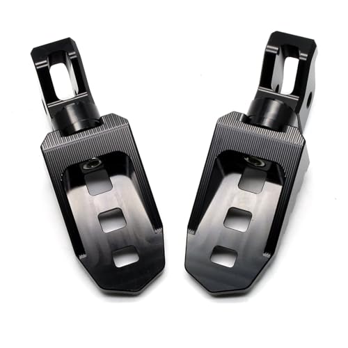 Image of MZS Motorcycle Rider Foot Pegs for Tiger 850 /900 /1200,Scrambler 900 /1200 | Dual Rotating Adjustable, MX Front Footrest, Serrated Anti-slip, Black CNC Aluminum Footpegs , fits Adventure Scrambler Bike