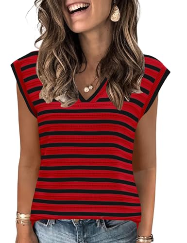 Image of AKEWEI Sweater Vest Women Sleeveless Knitted V Neck Cap Sleeve Pullover Tank Tops 2025 Summer Fall Fashion Causal Trendy
