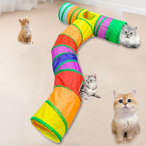 Tunnel pour chat pour stimuler un animal d'intérieur avec trou de vue