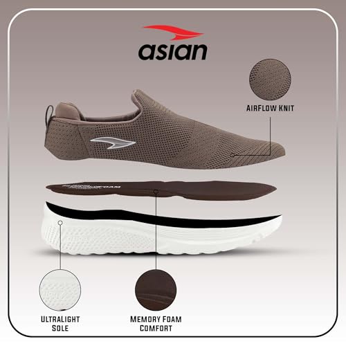Image of ASIAN Wonderwalk-22 Men's Walking Shoes with Soft Memory Foam Insole, Breathable Knit Upper & Lightweight Bouncy EVA Sole | Ideal for Casual Wear, Jogging, & Travel
