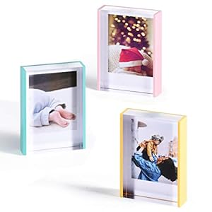 Phattopa Instax Mini Acrylic Picture Frames 2×3 Fujifilm Polaroid Picture Frame Free Standing Mini Instax Acrylic Photo…