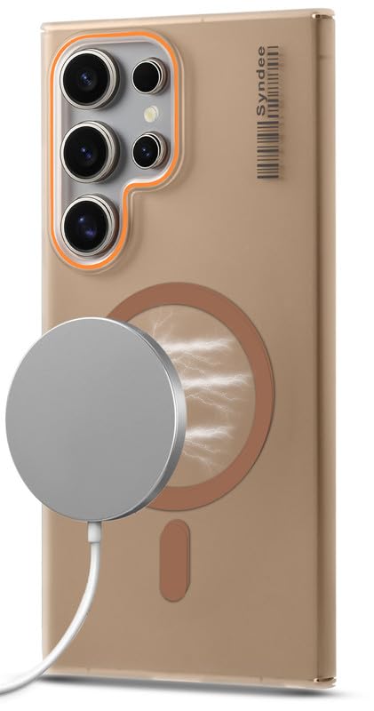 Image of Mr. Case Back Cover for Samsung S25 Ultra 5G Sleek Frosted Translucent Back with Wireless Charging Support | Anti-Scratch Shockproof Phone Case - Brown
