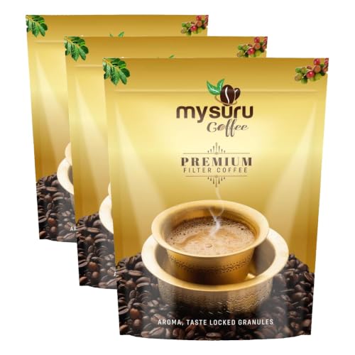 Image of MYSURU COFFEE Premium Filter Coffee Powder 200g | Aromatic Taste [80% Coffee - 20% Chicory] | Traditional South Indian Blend (Pack of 3)