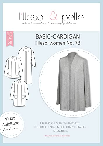 Cartamodello Donne Lillesol N.59: Cardigan Basic Da Cucire (Taglie 34-50) Con Istruzioni E Video